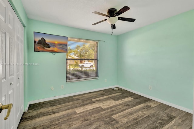 509 SW Hamburg Ter, Port St Lucie, FL 34984 - unfurnished room featuring wood finished floors and a ceiling fan