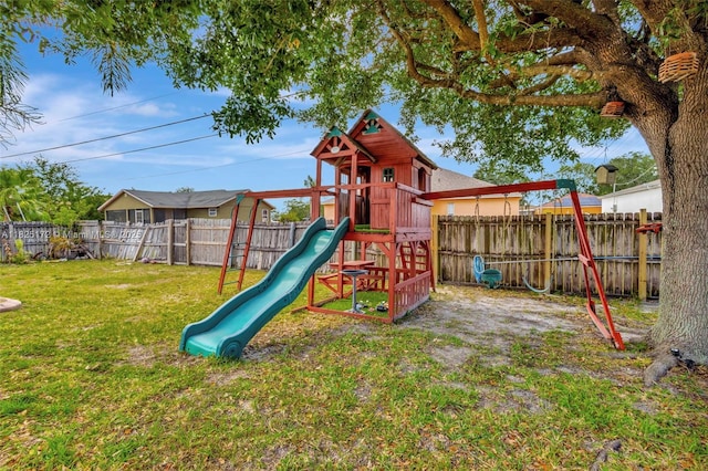 509 SW Hamburg Ter, Port St Lucie, FL 34984 - view of jungle gym with a fenced backyard