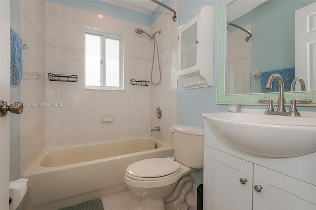 16859 Crestview Ln, Weston, FL 33326 - full bathroom featuring shower / washtub combination, vanity, and tile patterned flooring