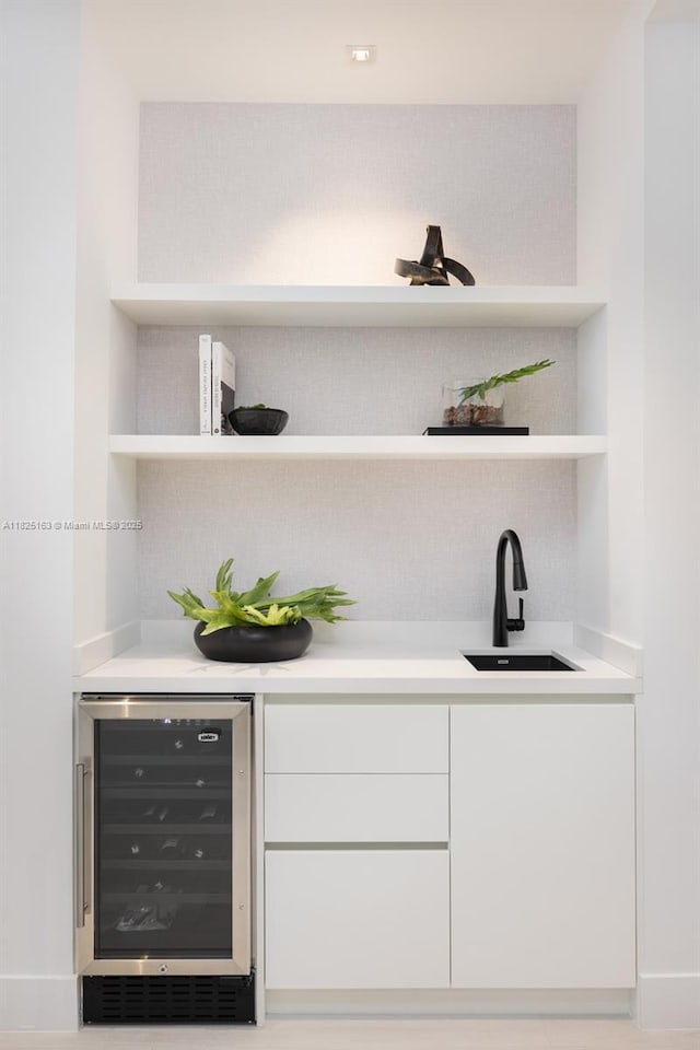 3670 Avocado Ave, Miami, FL 33133 - bar with wine cooler and a sink