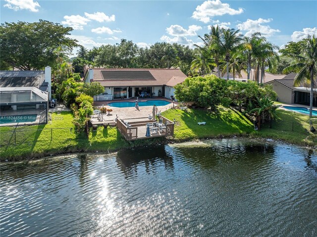 1460 NW 99th Ave, Plantation, FL 33322 - water view with a fenced backyard