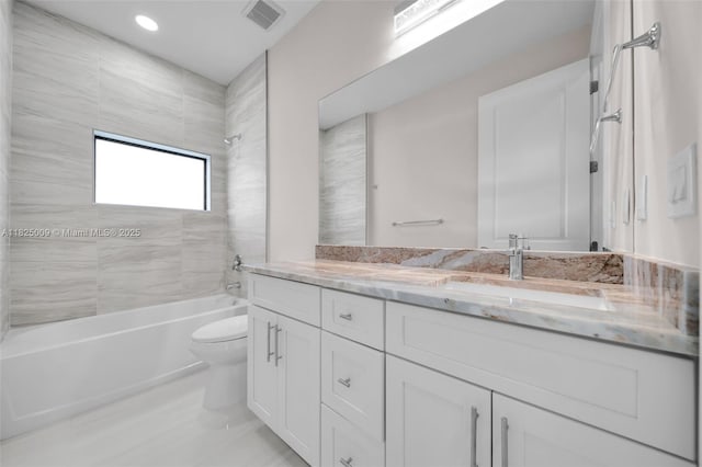 1520 NW 36th Pl, Cape Coral, FL 33993 - bathroom featuring vanity, bathtub / shower combination, and recessed lighting