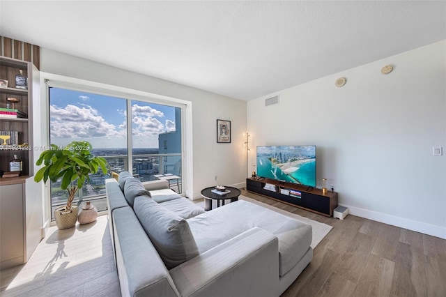 1900 N Bayshore Dr Unit 4111, Miami, FL 33132 - living room featuring wood finished floors and baseboards