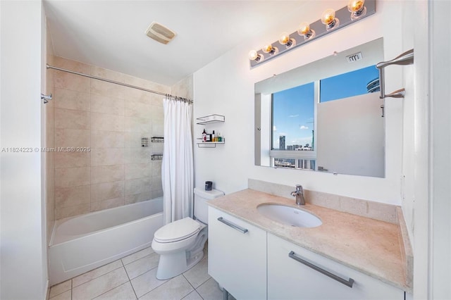 1900 N Bayshore Dr Unit 4111, Miami, FL 33132 - bathroom with tile patterned flooring, vanity, and shower / bath combo with shower curtain