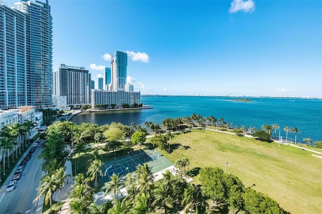 1900 N Bayshore Dr Unit 4111, Miami, FL 33132 - drone / aerial view of a large body of water and city skyline