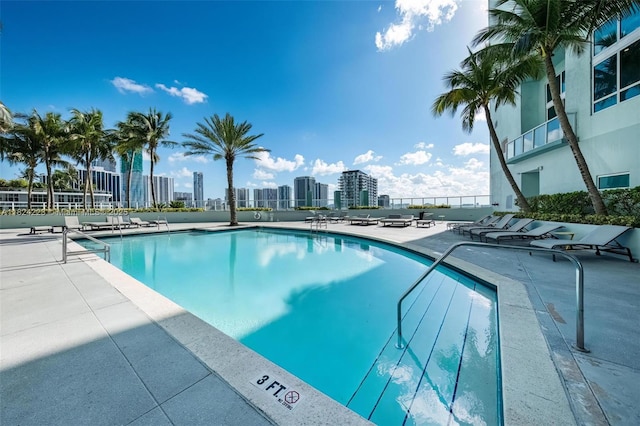 1900 N Bayshore Dr Unit 4111, Miami, FL 33132 - community pool featuring a skyline view and a patio
