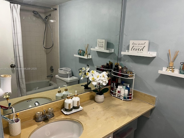 251 174th St Unit 1210, Sunny Isles Beach, FL 33160 - full bathroom with shower / bath combination with curtain and double vanity