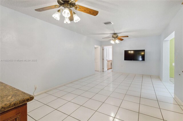 134 E Palm Dr, Margate, FL 33063 - unfurnished living room featuring ceiling fan and light tile patterned flooring