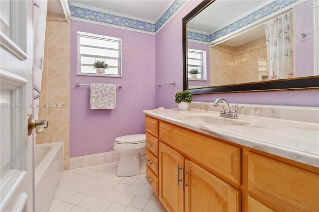 134 E Palm Dr, Margate, FL 33063 - bathroom featuring vanity, healthy amount of natural light, tile patterned floors, and shower / bath combination