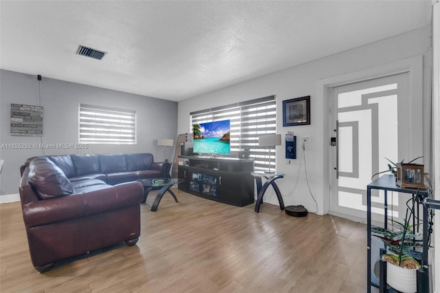 3610 NW 171st St, Miami Gardens, FL 33056 - living room with light wood-style flooring and a textured ceiling