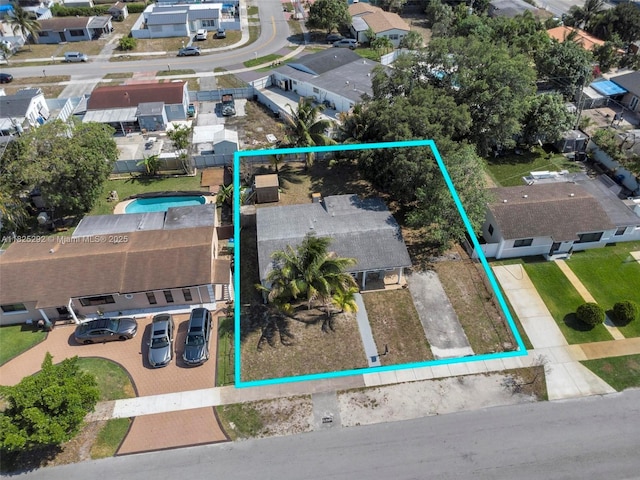 3610 NW 171st St, Miami Gardens, FL 33056 - aerial view of residential area with property parcel outlined