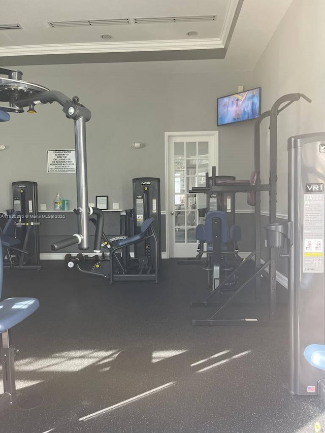 3550 Oleander Ter, Riviera Beach, FL 33404 - exercise room with crown molding