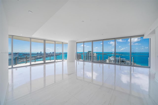 300 Biscayne Blvd Way Unit 4301, Miami, FL 33131 - tiled spare room with floor to ceiling windows and a water view