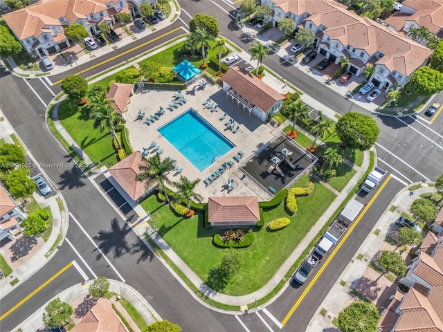 8081 NW 107th Ct, Doral, FL 33178 - aerial view of residential area with a pool