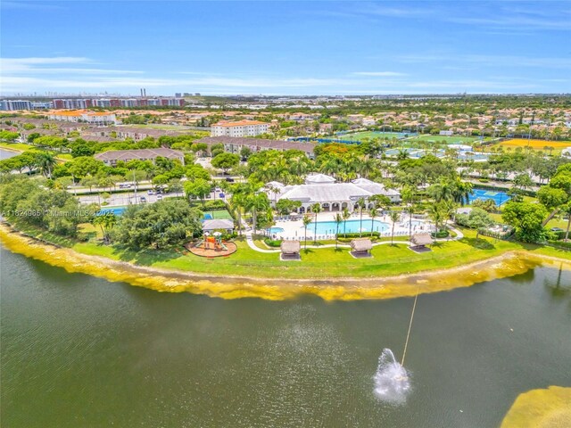 8081 NW 107th Ct, Doral, FL 33178 - aerial view of a pool area and a large body of water