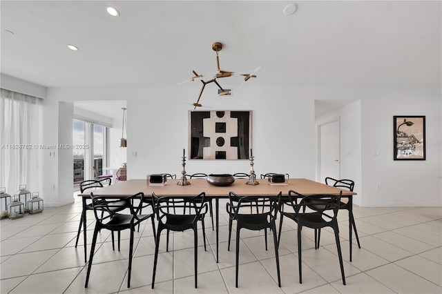 9601 Collins Ave Unit 809, Bal Harbour, FL 33154 - dining area featuring light tile patterned floors and recessed lighting