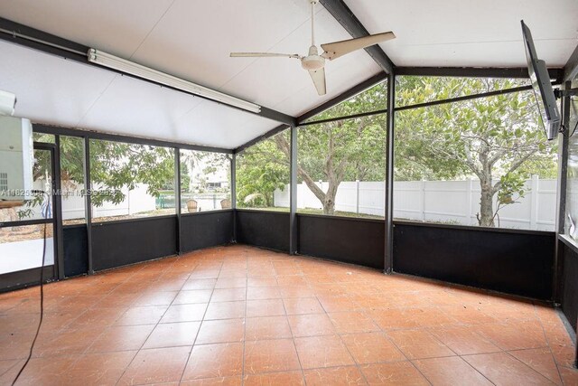 3420 NW 21st Ct, Coconut Creek, FL 33066 - unfurnished sunroom featuring a ceiling fan