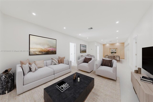 1344 SW 18th St, Miami, FL 33145 - bedroom with recessed lighting and light tile patterned floors