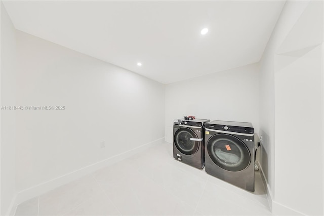 1344 SW 18th St, Miami, FL 33145 - laundry room with washer and dryer and recessed lighting