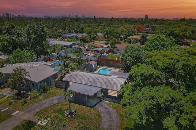 3338 Cleveland St, Hollywood, FL 33021 - aerial view at dusk of view of pool area