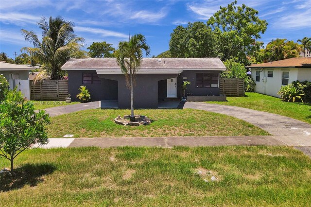 3338 Cleveland St, Hollywood, FL 33021 - single story home featuring driveway, a carport, and stucco siding