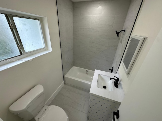 1514 SW 6th St, Miami, FL 33135 - full bathroom featuring marble finish flooring, vanity, and washtub / shower combination