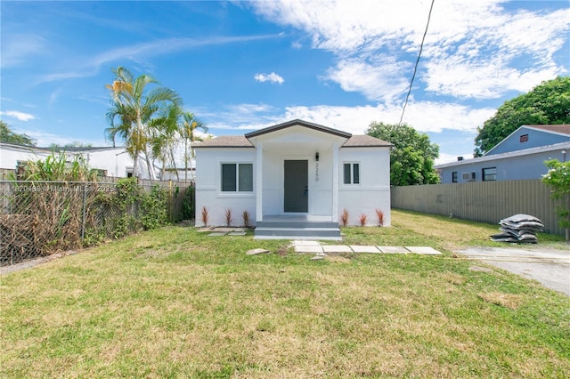 2250 NW 95th Ter, Miami, FL 33147 - view of front of house featuring stucco siding and a fenced backyard