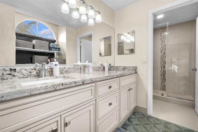 11664 NW 19th Dr, Coral Springs, FL 33071 - full bath with double vanity, a shower stall, and tile patterned flooring