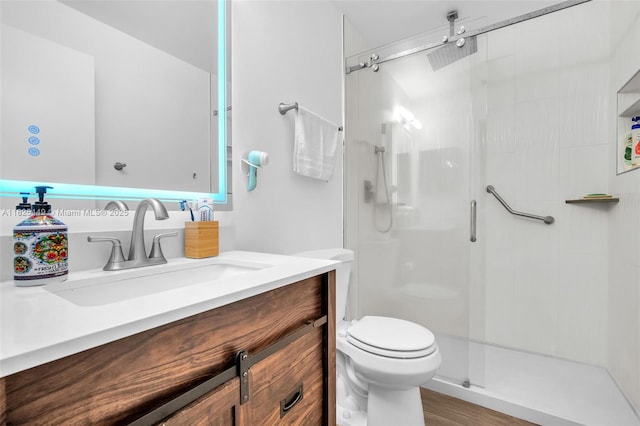 11664 NW 19th Dr, Coral Springs, FL 33071 - full bath featuring a shower stall, vanity, and wood finished floors