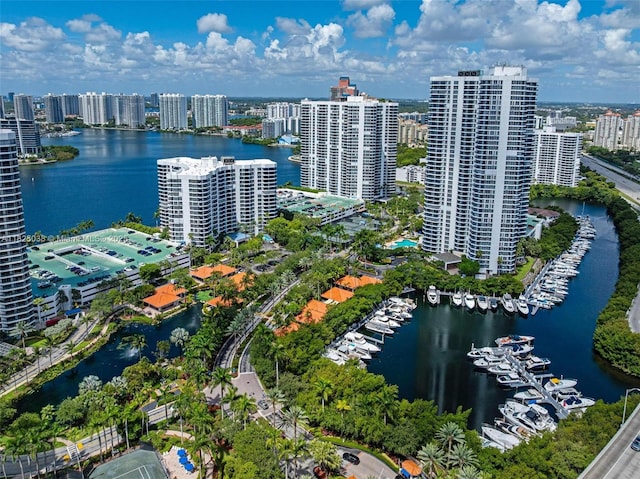 3500 Mystic Pointe Dr Unit 1702, Aventura, FL 33180 - view of urban area with a nearby body of water and numerous boat docks