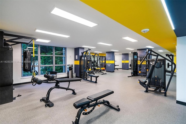 3500 Mystic Pointe Dr Unit 1702, Aventura, FL 33180 - exercise room featuring baseboards