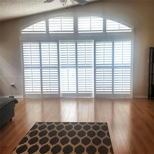 2017 NW 182nd Ave, Pembroke Pines, FL 33029 - unfurnished living room with hardwood / wood-style flooring and a ceiling fan