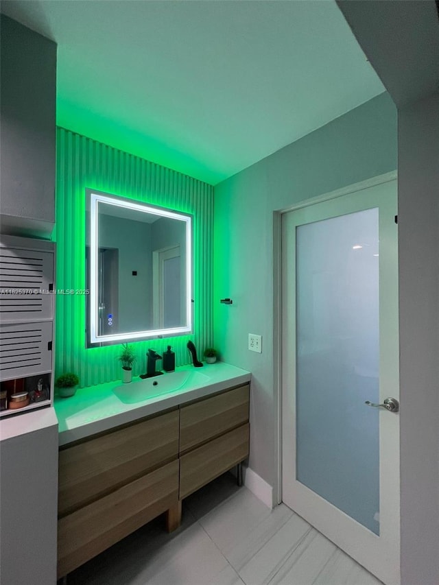 17878 N Bay Rd Unit 507, Sunny Isles Beach, FL 33160 - bathroom featuring vanity and tile patterned floors