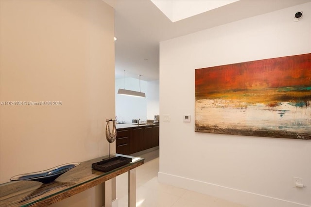 15811 Collins Ave Unit 1502, Sunny Isles Beach, FL 33160 - corridor with a sink and a skylight