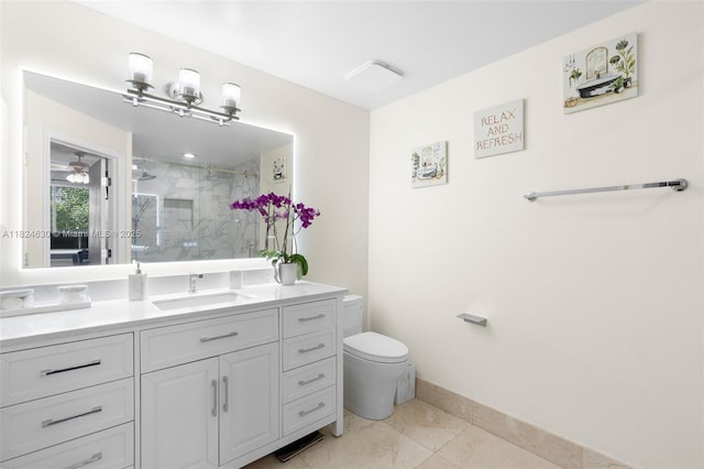 11000 Sand Piper Ct, Tamarac, FL 33321 - full bathroom with vanity, a marble finish shower, and tile patterned floors