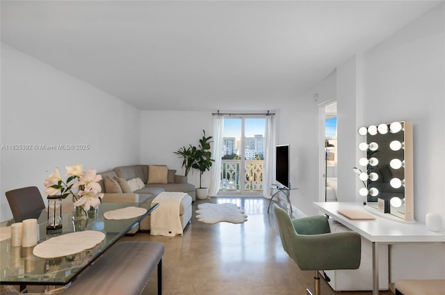 1020 Meridian Ave Unit 816, Miami Beach, FL 33139 - living area featuring finished concrete flooring