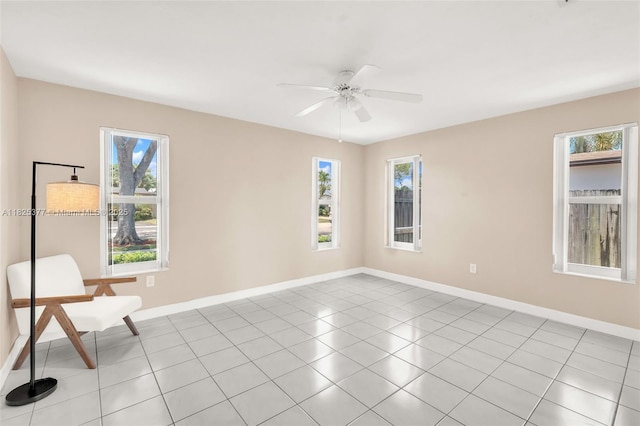 9200 SW 54th St, Cooper City, FL 33328 - unfurnished room with plenty of natural light, ceiling fan, and light tile patterned floors