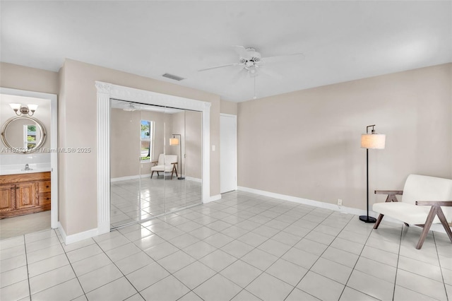 9200 SW 54th St, Cooper City, FL 33328 - interior space featuring ceiling fan and light tile patterned floors