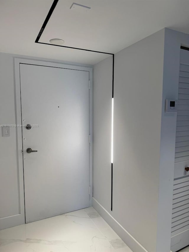 800 N Miami Ave Unit E-901, Miami, FL 33136 - doorway to outside featuring light marble finish flooring
