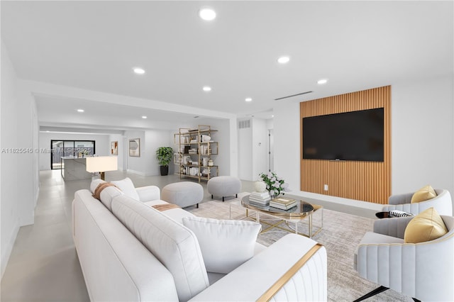 2231 N 49th Ave, Hollywood, FL 33021 - living room featuring recessed lighting and finished concrete flooring