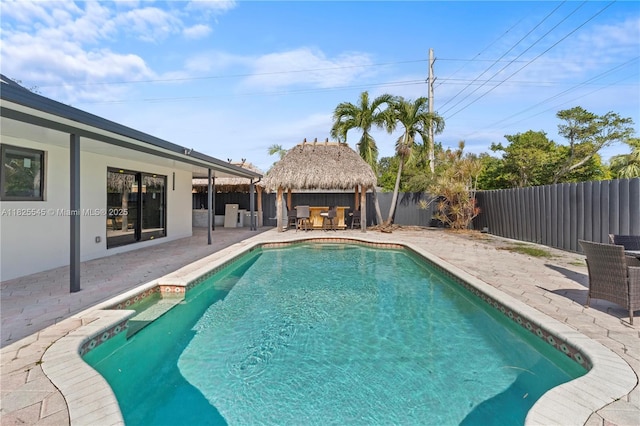 2231 N 49th Ave, Hollywood, FL 33021 - view of swimming pool with a fenced backyard, a patio, and a gazebo
