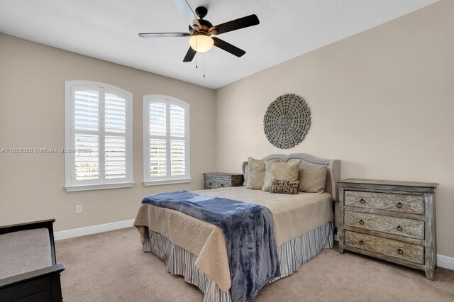 11844 Foxbriar Lake Trl, Boynton Beach, FL 33473 - bedroom with light colored carpet and a ceiling fan