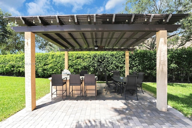 11844 Foxbriar Lake Trl, Boynton Beach, FL 33473 - view of patio / terrace with a pergola and ceiling fan