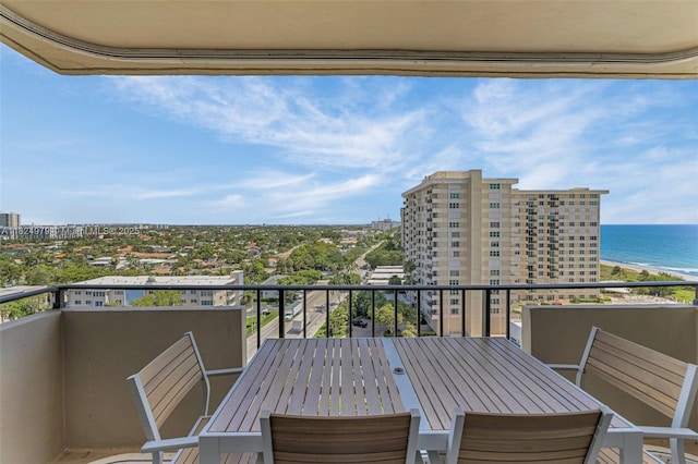 2000 S Ocean Blvd Unit 11M, Lauderdale By The Sea, FL 33062 - balcony with a water view and outdoor dining area