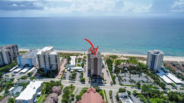 2000 S Ocean Blvd Unit 11M, Lauderdale By The Sea, FL 33062 - bird's eye view of waterfront with a beach