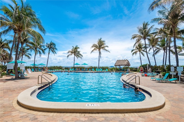 3901 S Ocean Dr Unit 12E, Hollywood, FL 33019 - community pool with a patio and a gazebo