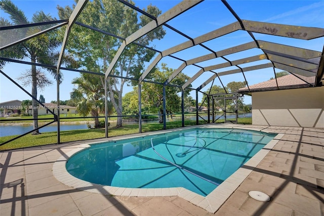 10967 NW 12th Dr, Coral Springs, FL 33071 - outdoor pool featuring a water view, a patio area, and a lanai