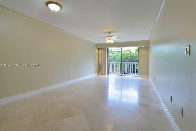 1670 Bay Rd Unit 2D, Miami Beach, FL 33139 - unfurnished room with a ceiling fan and crown molding