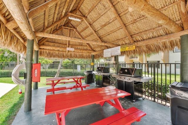 8261 SW 128th St Unit 215, Pinecrest, FL 33156 - view of patio / terrace with a gazebo and grilling area