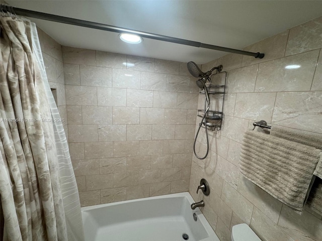 1428 SE 4th Ave Unit 103, Deerfield Beach, FL 33441 - full bathroom featuring shower / bath combo and recessed lighting